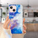 iPhone 15 Plus IMD Shell Pattern TPU Phone Case - Sky Blue Purple Marble