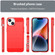 iPhone 15 Plus Brushed Texture Carbon Fiber TPU Phone Case - Red