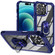 iPhone 14 Pro Max TPU + PC Lens Protection Phone Case with Ring Holder - Blue
