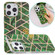 iPhone 14 Pro Max Electroplating Soft TPU Phone Case  - Green Rhombus