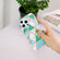 iPhone 14 Pro Max Electroplating Soft TPU Phone Case  - Green White Rhombus