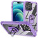 iPhone 14 Pro Max TPU + PC Lens Protection Phone Case with Ring Holder - Purple