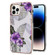 iPhone 14 Pro Max Electroplating Pattern IMD TPU Shockproof Case  - Purple Flower