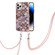 iPhone 14 Pro Max Electroplating Pattern IMD TPU Shockproof Case with Neck Lanyard  - Pink Scales