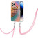 iPhone 14 Pro Max Electroplating Pattern IMD TPU Shockproof Case with Neck Lanyard  - Dream Chasing Butterfly