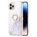 iPhone 14 Pro Max Electroplating Marble Pattern IMD TPU Shockproof Case with Ring Holder - White 006