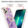 iPhone 14 Pro Max Electroplating Marble Pattern IMD TPU Shockproof Case with Ring Holder - Purple 002