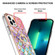 iPhone 14 Pro Max Electroplating Pattern IMD TPU Shockproof Case with Rhinestone Ring Holder  - Colorful Scales