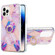 iPhone 14 Pro Max Electroplating Splicing Marble Pattern Dual-side IMD TPU Shockproof Case with Ring Holder - Light Purple