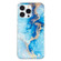 iPhone 14 Pro Max IMD Shell Pattern TPU Phone Case - Blue Gold Marble