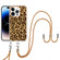 iPhone 14 Pro Max Electroplating Dual-side IMD Phone Case with Lanyard - Leopard Print