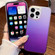 iPhone 14 Pro Max Double Sided IMD Laser Gradient PC Phone Case - Purple