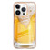 iPhone 14 Pro Max Electroplating Marble Dual-side IMD Phone Case - Draft Beer