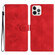 iPhone 14 Pro Max Flower Embossing Pattern Leather Phone Case - Red