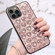 iPhone 14 Pro Max Love Hearts Diamond Mirror TPU Phone Case - Rose Gold