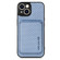 iPhone 14 Pro Max Carbon Fiber Leather Card Magsafe Magnetic Phone Case - Blue