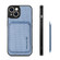 iPhone 14 Pro Max Carbon Fiber Leather Card Magsafe Magnetic Phone Case - Blue
