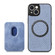 iPhone 14 Pro Max Carbon Fiber Leather Card Magsafe Magnetic Phone Case - Blue
