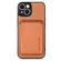 iPhone 14 Pro Max Carbon Fiber Leather Card Magsafe Magnetic Phone Case - Brown