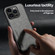 iPhone 14 Pro Max Skin Feel Magnetic Leather Back Phone Case - Dark Grey