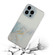 iPhone 14 Pro Max Hollow Marble Pattern TPU Straight Edge Fine Hole Protective Case Pro Max - Grey