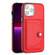 iPhone 14 Pro Max Shockproof Leather Phone Case with Card Holder - Red