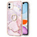 iPhone 11 Electroplating Marble Pattern IMD TPU Shockproof Case with Ring Holder - Rose Gold 005