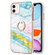 iPhone 11 Electroplating Marble Pattern IMD TPU Shockproof Case with Ring Holder - Green 004