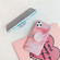 iPhone 11 TPU Glossy Laser Marble Colorful Mobile Phone Protective Case with Folding Bracket - Pink