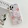 iPhone 11 Pro Frosted Flowers Pattern IMD TPU Case with Folding Holder - Pink