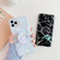 iPhone 11 Pro TPU Glossy Laser Marble Colorful Mobile Phone Protective Casewith Folding Bracket - Black