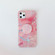 iPhone 11 Pro TPU Glossy Laser Marble Colorful Mobile Phone Protective Casewith Folding Bracket - Pink