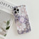 iPhone 11 Pro Max Frosted Flowers Pattern IMD TPU Case with Folding Holder - Gray