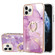iPhone 11 Pro Max Electroplating Marble Pattern IMD TPU Shockproof Case with Ring Holder - Purple 002