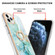 iPhone 11 Pro Max Electroplating Marble Pattern IMD TPU Shockproof Case with Ring Holder - Green 003