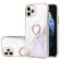 iPhone 11 Pro Max Electroplating Marble Pattern IMD TPU Shockproof Case with Ring Holder - White 006