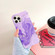 iPhone 12 / 12 Pro Thickened TPU Glazed Marble Mobile Phone Case - Purple