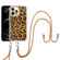 iPhone 12 / 12 Pro Electroplating Dual-side IMD Phone Case with Lanyard - Leopard Print