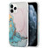iPhone 12 / 12 Pro Four Corners Anti-Shattering Flow Gold Marble IMD Phone Back Cover Case - Pink Blue LD5