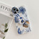iPhone 12 Pro Frosted Flowers Pattern IMD TPU Case with Folding Holder - Blue