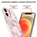 iPhone 12 / 12 Pro Electroplating Marble Pattern IMD TPU Shockproof Case with Ring Holder - Rose Gold 005