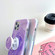 iPhone 12 Pro Max Thickened TPU Glazed Marble Pattern Case with Folding Holder - Purple