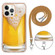 iPhone 12 Pro Max Electroplating Dual-side IMD Phone Case with Lanyard - Draft Beer