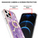 iPhone 12 Pro Max Electroplating Marble Pattern IMD TPU Shockproof Case with Ring Holder - Purple 002