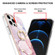 iPhone 12 Pro Max Electroplating Marble Pattern IMD TPU Shockproof Case with Ring Holder - Rose Gold 005