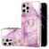 iPhone 12 Pro Max Electroplating Marble Pattern IMD TPU Shockproof Case with Ring Holder - Purple 001