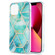 iPhone 13 Electroplating Splicing Marble Flower Pattern Dual-side IMD TPU Shockproof Case - Blue