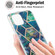 iPhone 13 Electroplating Splicing Marble Flower Pattern Dual-side IMD TPU Shockproof Case - Blue Green