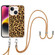 iPhone 13 Electroplating Dual-side IMD Phone Case with Lanyard - Leopard Print
