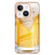iPhone 13 Electroplating Marble Dual-side IMD Phone Case - Draft Beer